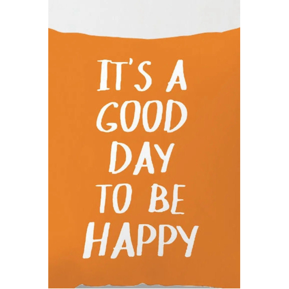 Positivity Quote Pattern Pillow Cover In Orange - Picture 2 of 4